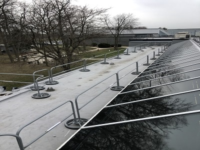 Rooftop solar panel fall hazards